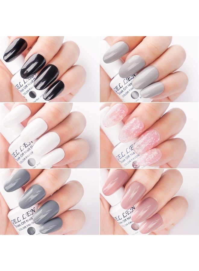 Gellen طقم طلاء أظافر جل - 6 ألوان من سلسلة اللافندر - ألوان جل الأظافر الشائعة بنفسجي، ليلك، وردي، مجموعة مانيكير جل منزلية - Image 4