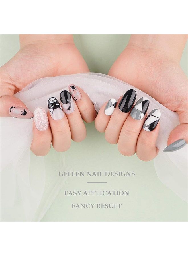 Gellen طقم طلاء أظافر جل - 6 ألوان من سلسلة اللافندر - ألوان جل الأظافر الشائعة بنفسجي، ليلك، وردي، مجموعة مانيكير جل منزلية - Image 5