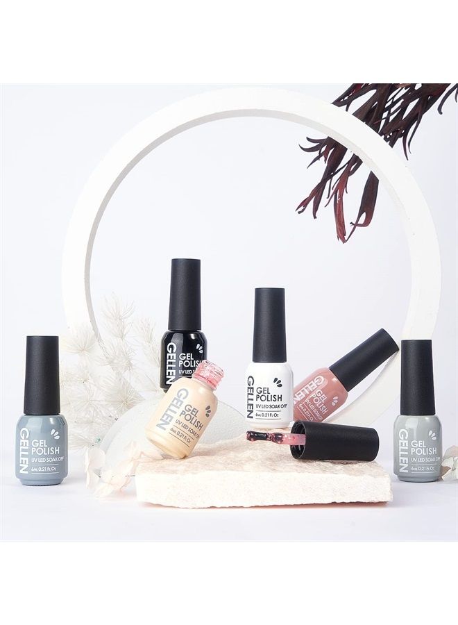 Gellen طقم طلاء أظافر جل - 6 ألوان من سلسلة اللافندر - ألوان جل الأظافر الشائعة بنفسجي، ليلك، وردي، مجموعة مانيكير جل منزلية - Image 2