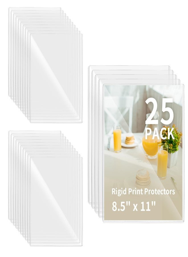 GSHYMXT souG 25 Pack 8.5" x 11" Rigid Print Protectors, Clear Waterproof Hard Plastics Page Sheet Protectors, Paper Sleeves Photo Plastic Sleeves Hard Plastic Document Holder Birth Certificate Protector - Image 1