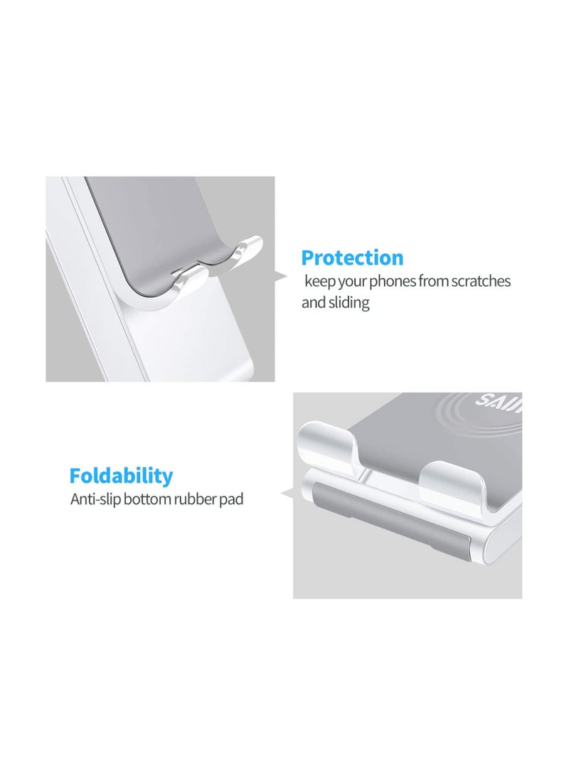 SAIJI Desk Stand for Mobile Phones Vertical Charging Stand Universally Compatible for All iPhone, Samsung Phones & other Smart Phones with Foldable and Height Adjustable, Grey - Image 4