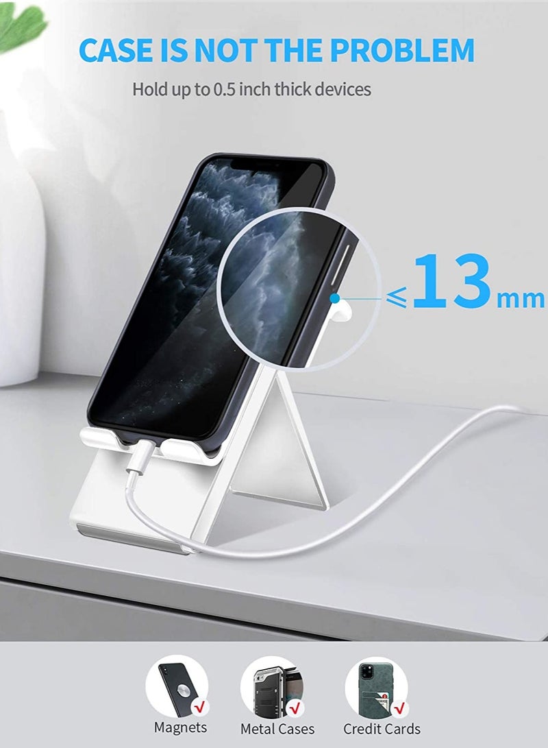 SAIJI Desk Stand for Mobile Phones Vertical Charging Stand Universally Compatible for All iPhone, Samsung Phones & other Smart Phones with Foldable and Height Adjustable, Grey - Image 5