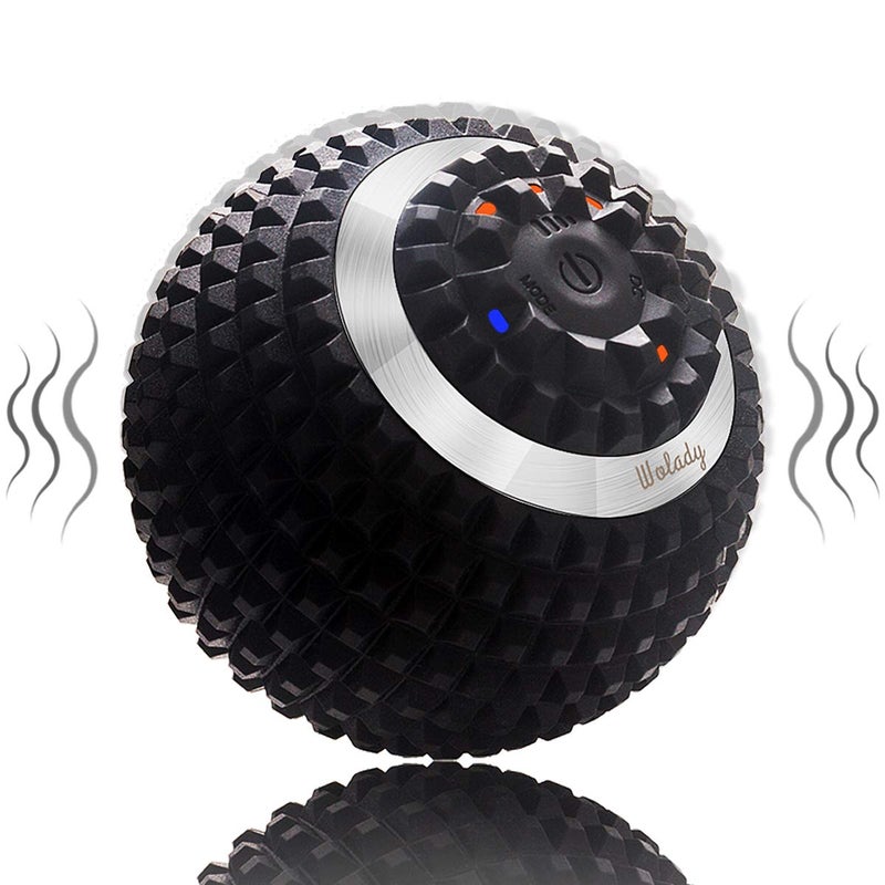 Wolady Wolady Vibrating Massage Ball 4Speed HighIntensity Fitness Yoga Massage Roller Relieving Muscle Tension Pain Pressure Massaging Balls Black