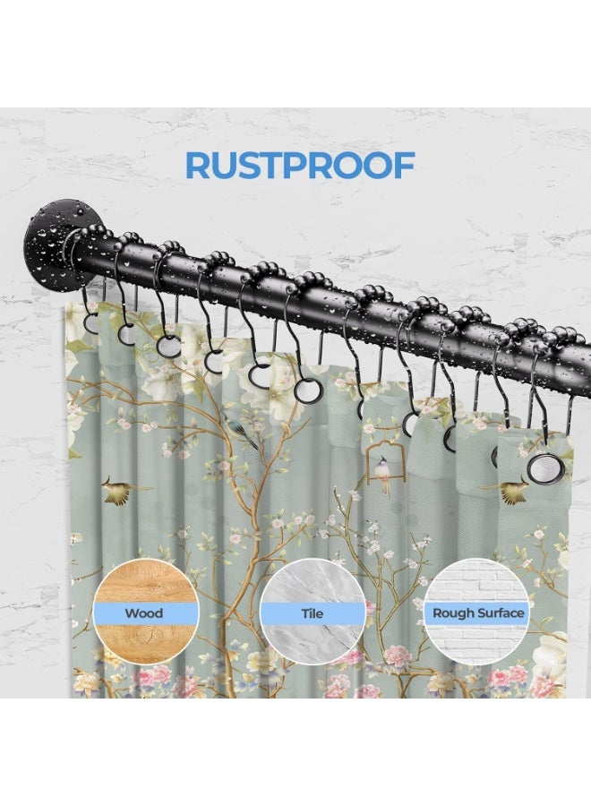 WALALLA Stainless Steel Extendable Corner Shower Curtain Rail, Metal L Shaped Square 90 Degree Curved Curtain Pole Rod, Curved Bathtub Rail Adjustable 100-170cm - Image 2