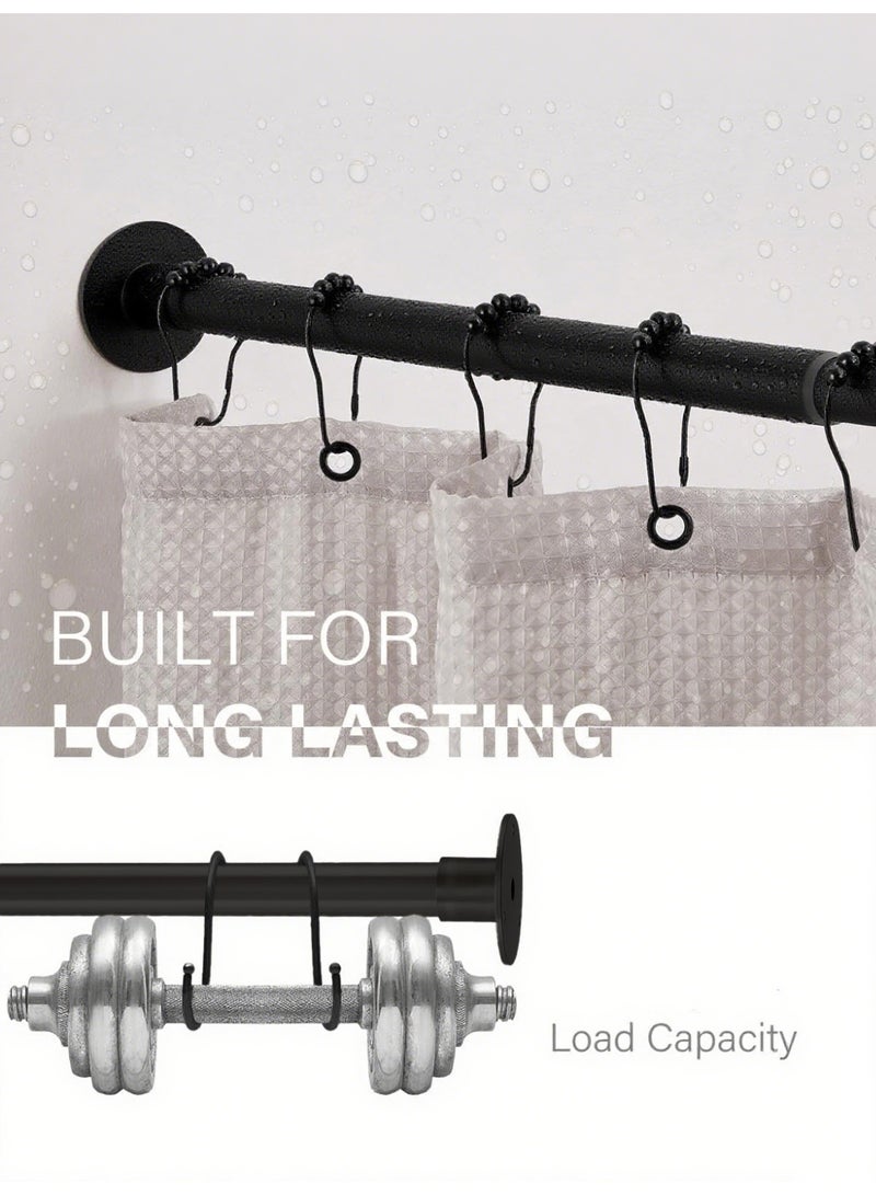 WALALLA Stainless Steel Extendable Corner Shower Curtain Rail, Metal L Shaped Square 90 Degree Curved Curtain Pole Rod, Curved Bathtub Rail Adjustable 100-170cm - Image 4