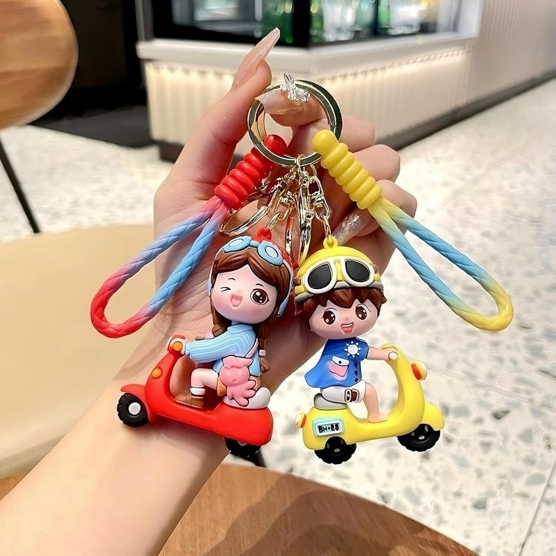 GT Gala Time Store Cute Cartoon 3D Silicon Keyring, Durable Keychain with Strap & Metal Hook for Boys Girls Men Women | Keychain for Motorcycle Scooter Bike Car Key Ring - Image 1