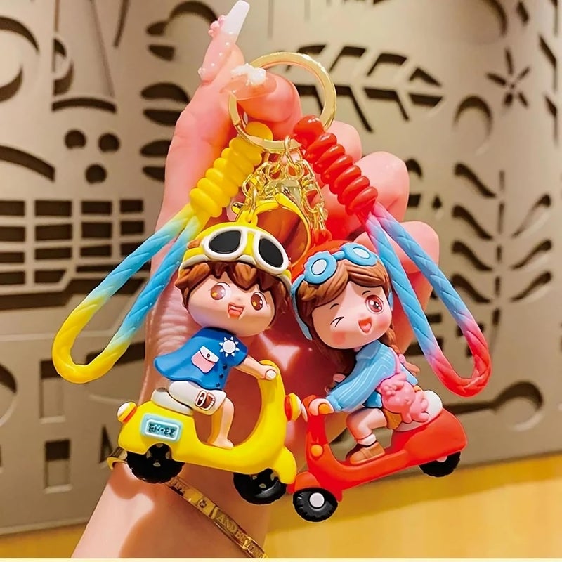 GT Gala Time Store Cute Cartoon 3D Silicon Keyring, Durable Keychain with Strap & Metal Hook for Boys Girls Men Women | Keychain for Motorcycle Scooter Bike Car Key Ring - Image 2