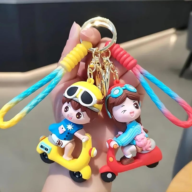 GT Gala Time Store Cute Cartoon 3D Silicon Keyring, Durable Keychain with Strap & Metal Hook for Boys Girls Men Women | Keychain for Motorcycle Scooter Bike Car Key Ring - Image 3