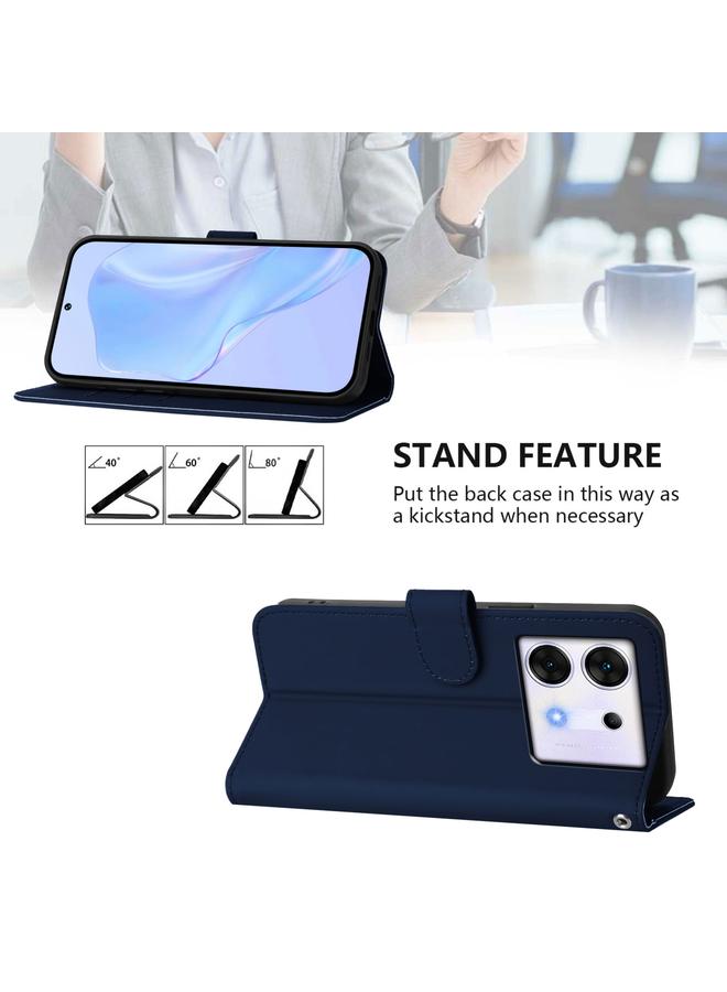 زبون جراب لهاتف Infinix Zero 30 5G مصنوع من الجلد بلون سادة مع حبل - Image 3