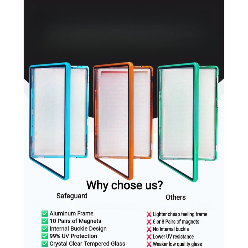 2pc Golden Psa Graded Card Display Case With Magnetic Frame Heavy Duty Alloy Protection Uv Protected Color Coded Labeled Compatible With Psa Bgs Graded Sports Cards Collectible Trading Card Box For Pc Game - Image 3