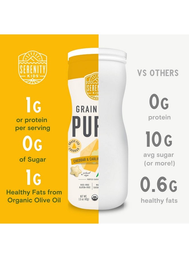 Serenity Kids 6+ Months Grain-Free Toddler & Baby Puffs - No Added Sugar - No Gluten or Rice - BPA & Allergen-Free, with Organic Cassava, Veggies & Herbs - Puffs Variety Pack - 6 Count - Image 2