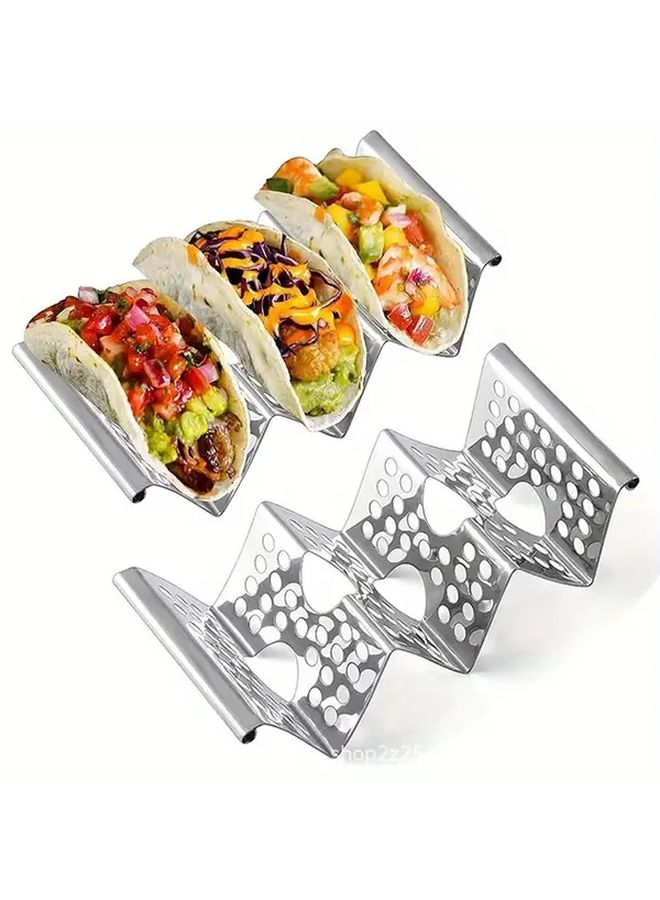 W Shaped Hollow Stainless Steel Mexican Cake Stand 3 Grid Tortilla And Scone Baking Tray Rust Resistant Oven Safe Omelet And Bread Dishwasher Safe 1pc For Home Kitchen And Professional Use Mexican Party Supplies Easy Clean Material - Image 1