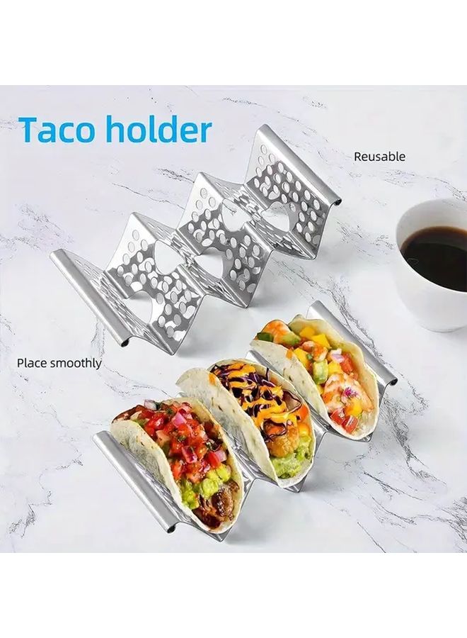W Shaped Hollow Stainless Steel Mexican Cake Stand 3 Grid Tortilla And Scone Baking Tray Rust Resistant Oven Safe Omelet And Bread Dishwasher Safe 1pc For Home Kitchen And Professional Use Mexican Party Supplies Easy Clean Material - Image 2