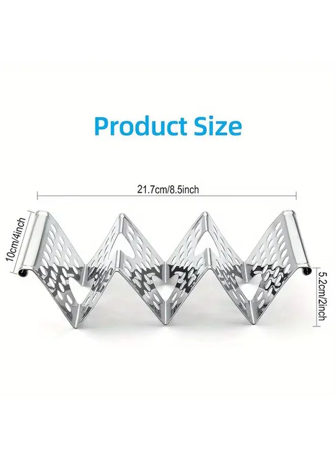 W Shaped Hollow Stainless Steel Mexican Cake Stand 3 Grid Tortilla And Scone Baking Tray Rust Resistant Oven Safe Omelet And Bread Dishwasher Safe 1pc For Home Kitchen And Professional Use Mexican Party Supplies Easy Clean Material - Image 3