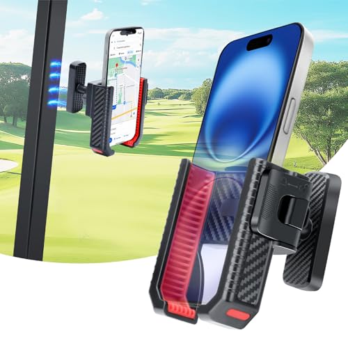 Haxmuti Magnetic Golf Cart Phone Holder, 8 N52 Strong Magnetic Base, Fits EZGO, Club Car, Yamaha, Golf Cart Phone Mount for iPhone, Samsung & Smartphones, Golf Cart Accessories for Men Women, Red - Image 1