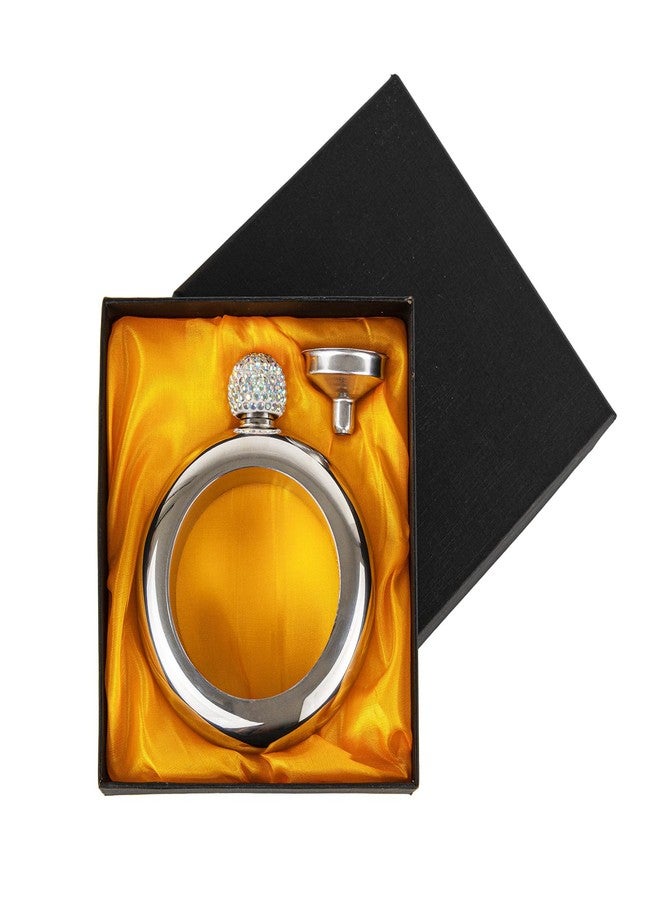 TOPTIE Bracelet Bangle Flask for Liquor 3.5 oz Stainless Steel Bracelet Flask Present Ideas for Women (Silver with Rhinestones Lid) - Image 2
