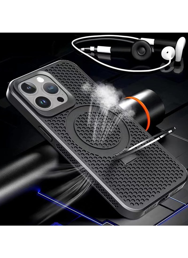 General - Case for iPhone 15 Pro Max 15 Pro 15 Plus 15 Magnetic Kickstand 2 in 1 Case Support Wireless Charging Skin Touch Phone Cover - Image 1