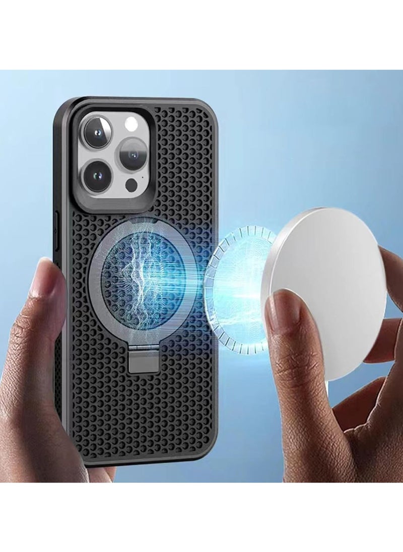 General - Case for iPhone 15 Pro Max 15 Pro 15 Plus 15 Magnetic Kickstand 2 in 1 Case Support Wireless Charging Skin Touch Phone Cover - Image 1
