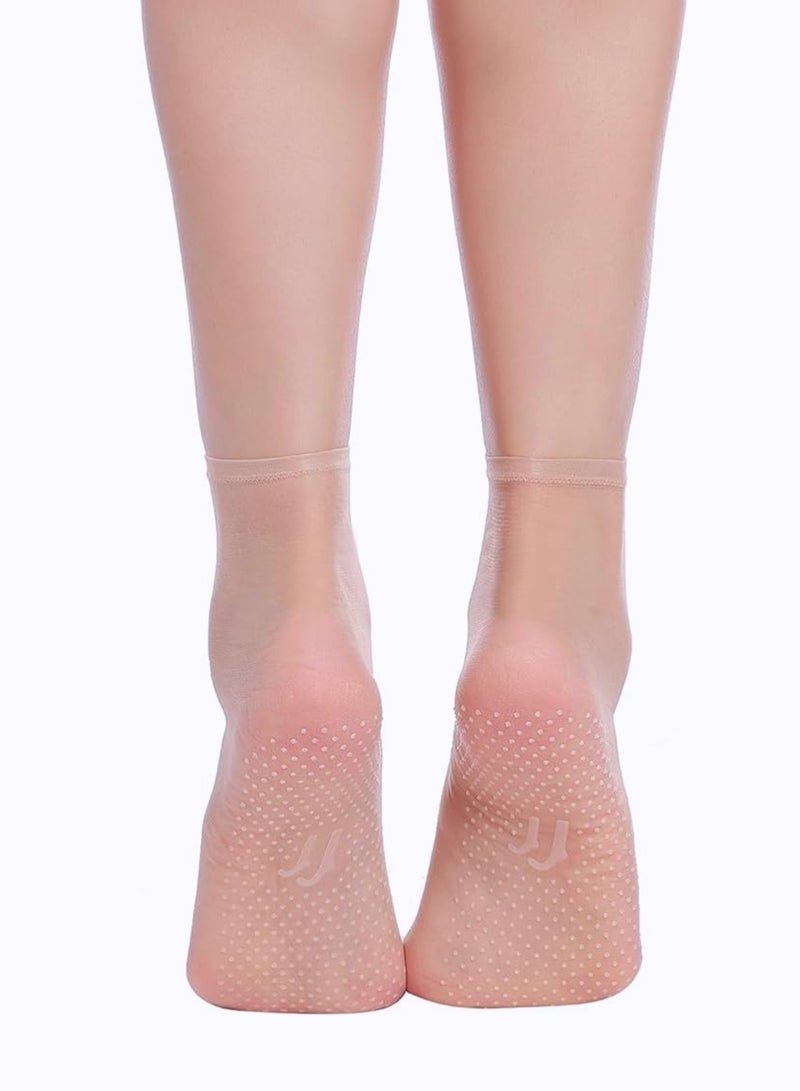 برفكتوري جوارب نسائية رقيقة شفافة غير قابلة للانزلاق، سريعة الجفاف من النايلون، مقاس واحد، 3 أزواج - أسود - Image 2