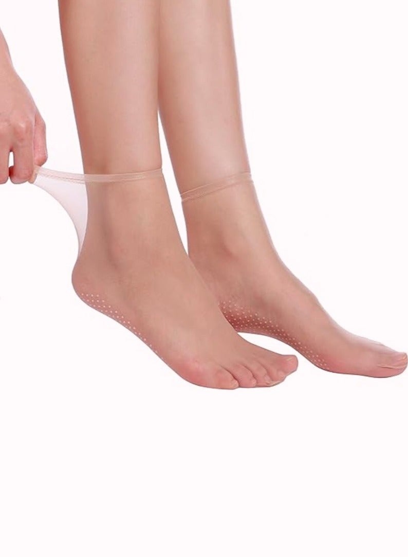 برفكتوري جوارب نسائية رقيقة شفافة غير قابلة للانزلاق، سريعة الجفاف من النايلون، مقاس واحد، 3 أزواج - أسود - Image 3