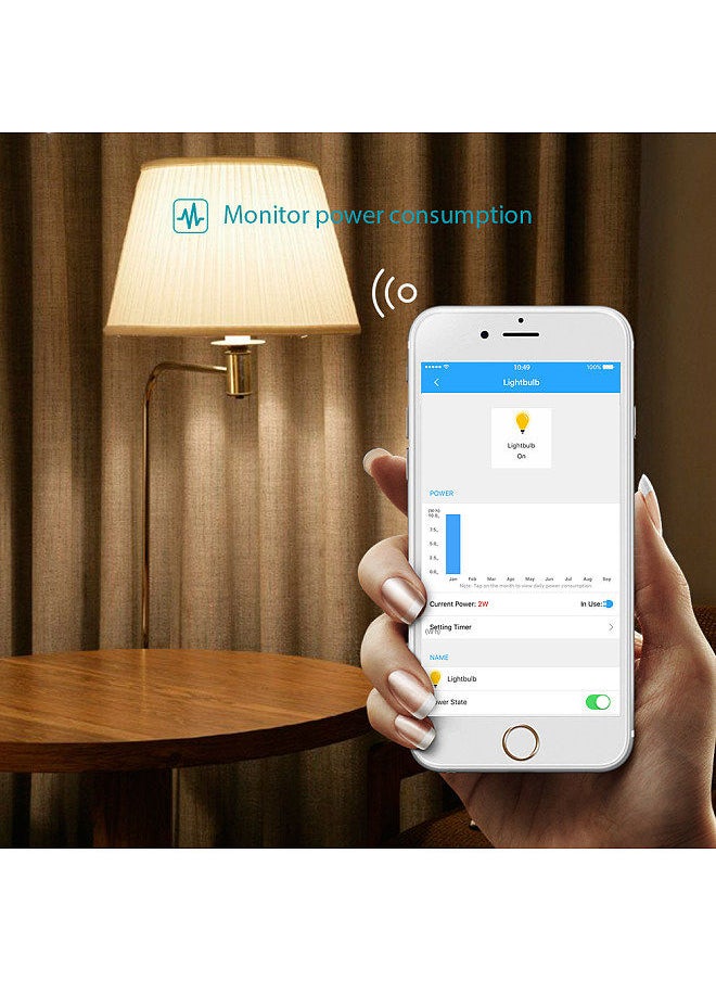 Generic - Koogeek Wi-Fi Enabled Smart Socket E26 Light Bulb Adapter Works with Apple HomeKit Support Siri Voice Control Home App Schedules Remote Control E26 Lightbulbs Monitor Power Consumption White - Image 1