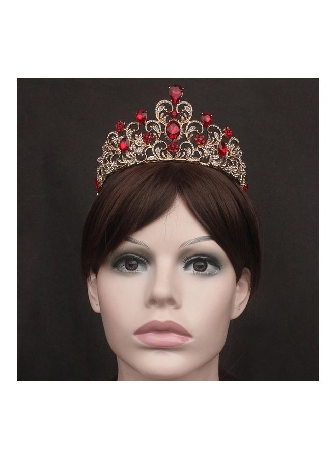 NIBEMINENT Crystal Wedding Crown Bride Headband Accessories Hair Jewelry Ornaments Red - Image 5