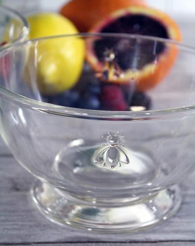 La Rochère La Rochere Bee Glass Bowl Set of 6 – Classic French Clear Glass Dinner Bowls with Embossed Bee Emblem – Elegant and Versatile Soup, Cereal, and Salad Bowls for Entertaining or Everyday Use (21 Oz) - Image 4