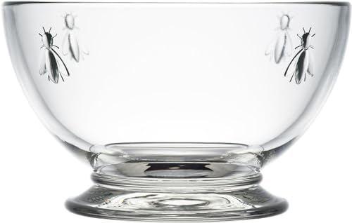 La Rochère La Rochere Bee Glass Bowl Set of 6 – Classic French Clear Glass Dinner Bowls with Embossed Bee Emblem – Elegant and Versatile Soup, Cereal, and Salad Bowls for Entertaining or Everyday Use (21 Oz) - Image 2