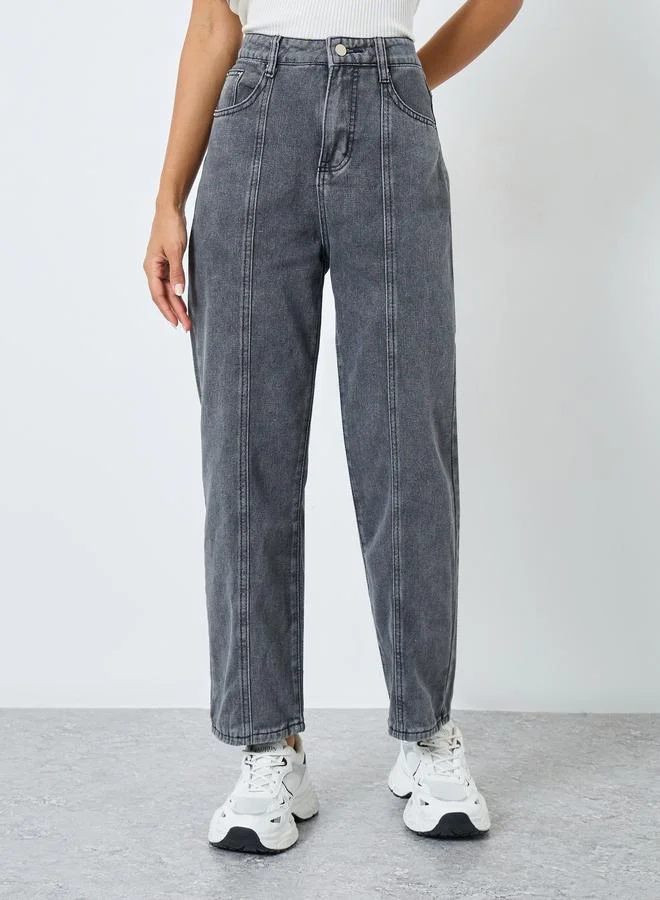 Styli Styli High Rise Relaxed Fit Jeans