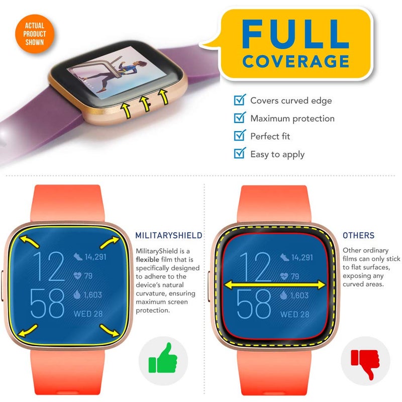 ArmorSuit MilitaryShield Screen Protector Compatible with Fitbit Versa 2 (6 Pack) Max Coverage Anti-Bubble HD Clear Film - Image 3