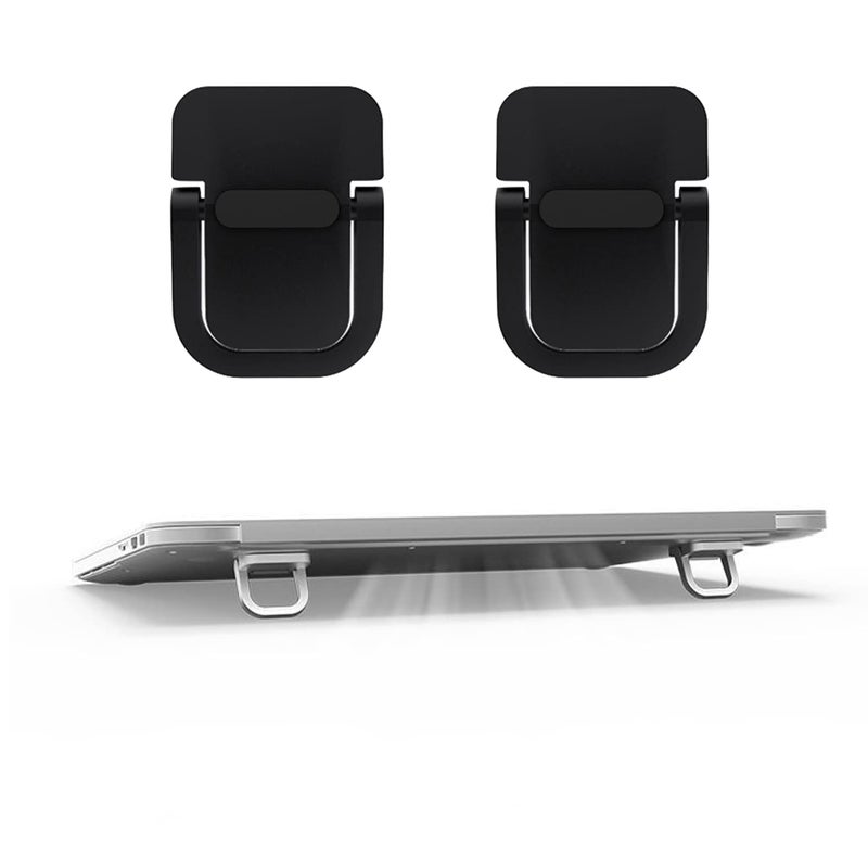 WedFeir 2pcs Keyboard Stands, Mini Laptop Stand for Desk, Portable Laptop Stand Compatible with MacBook Air Pro, Dell XPS, Lenovo, HP More. (Black) - Image 1