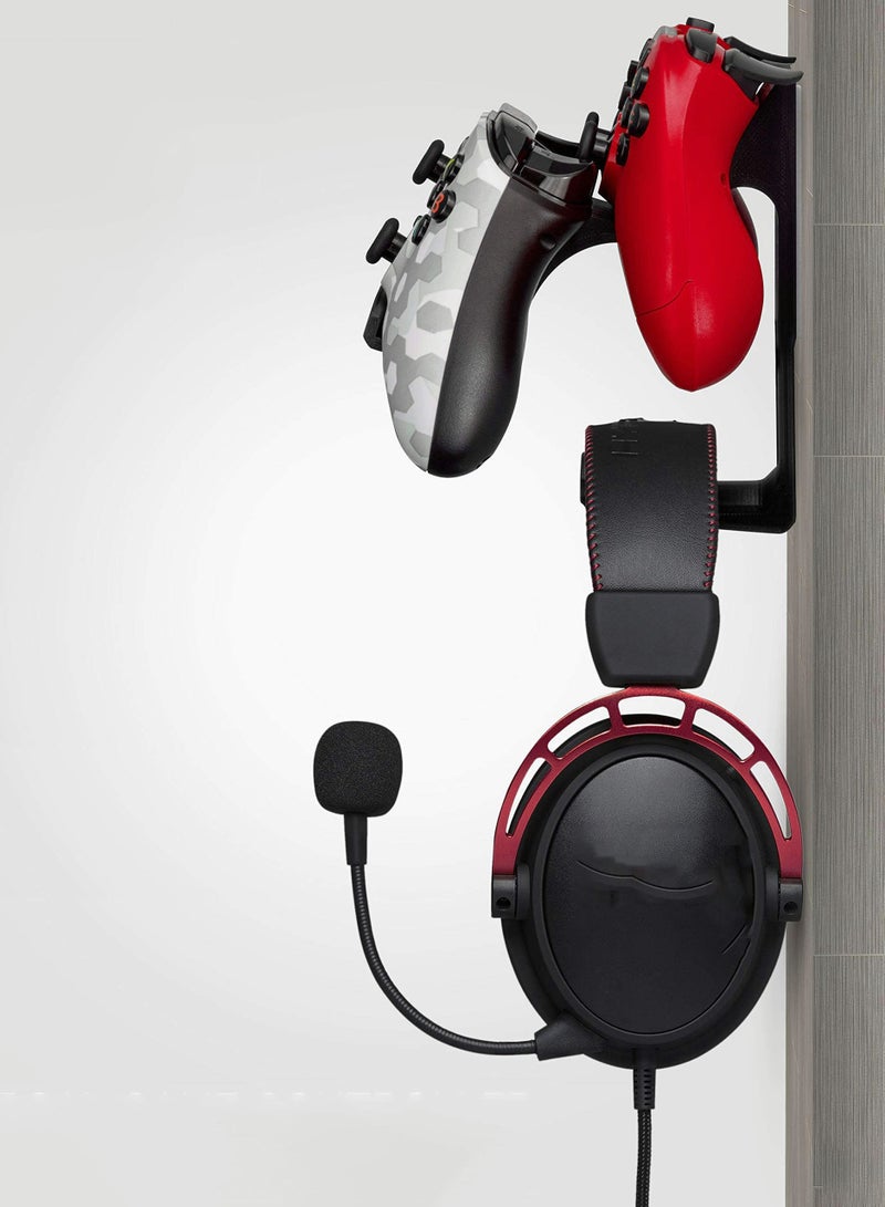 Gamepad Controller and Headset Wall Mount for Xbox ONE, X-Series, PS5, PS4, PS3, Switch, STEELSERIES Gamepads and More, Stay Organized and Screw Free - Image 5