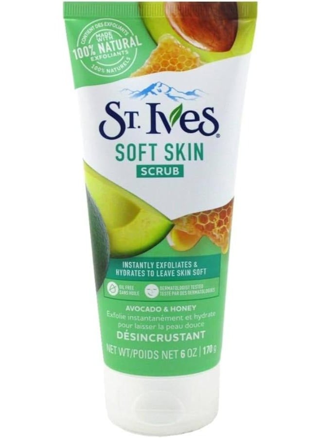 Soft Skin Scrub Avocado And Honey Scrub Facial Cleanser 170 g