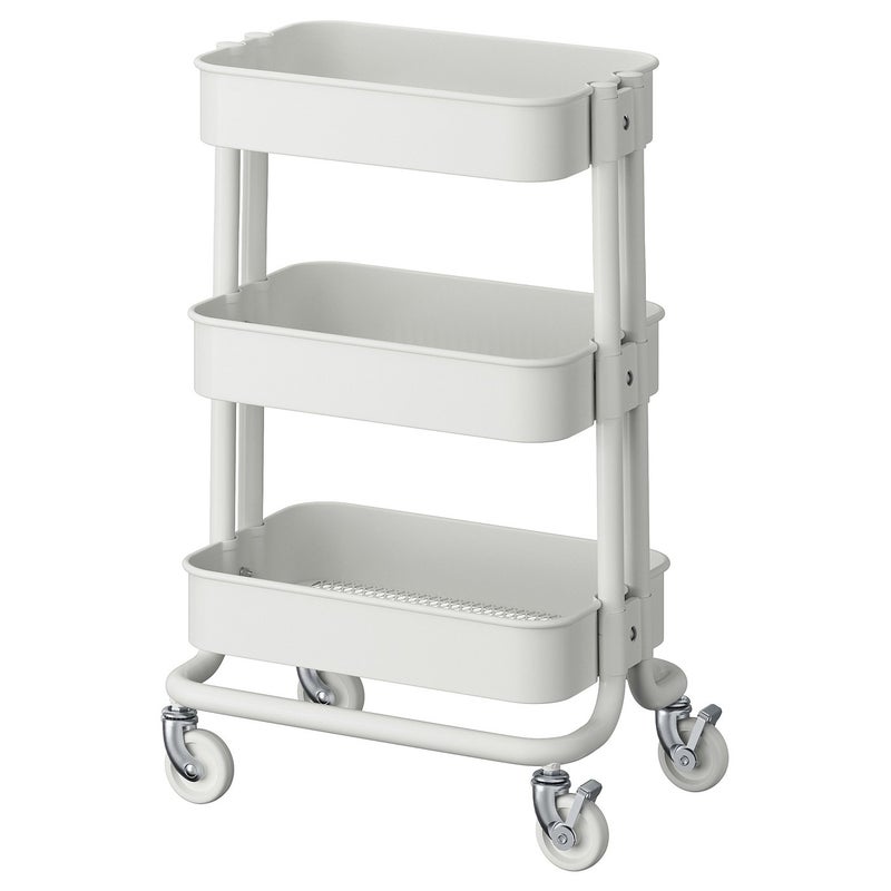 RASKOG Utility Trolley on Castors, White, 28x38x61 cm - Image 1