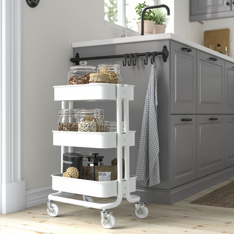 RASKOG Utility Trolley on Castors, White, 28x38x61 cm - Image 2