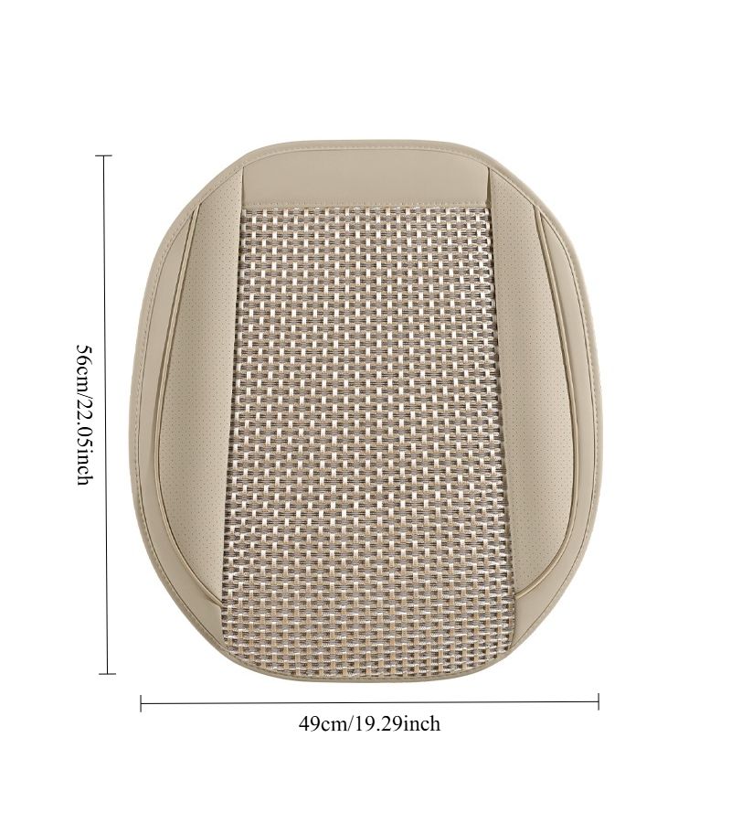 Breathable Car Seat Cushion Beige Non Slip Summer Cooling Pad Universal - Image 2