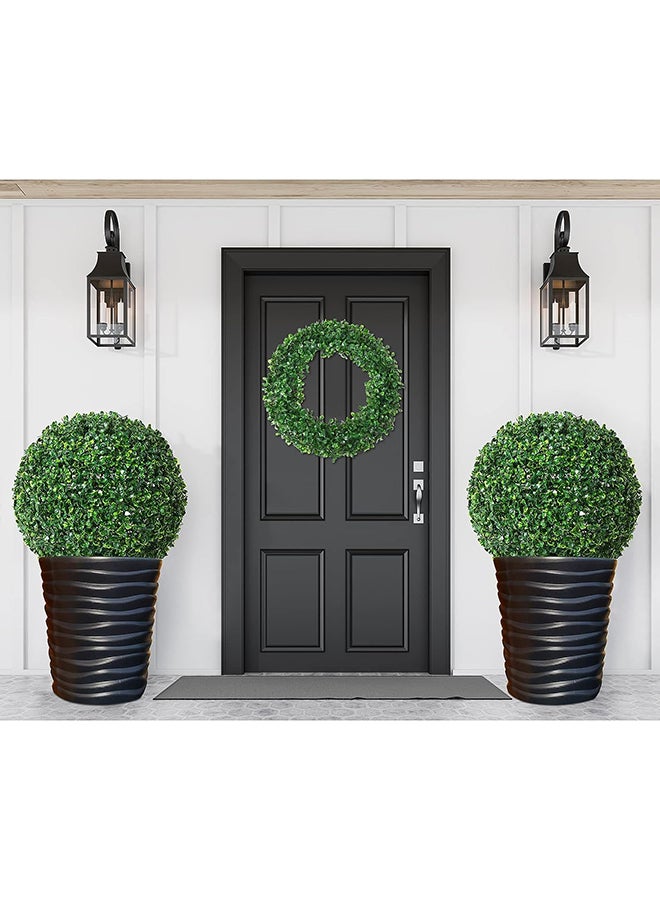 HOME TASTE كرات العشب الاصطناعي المزخرفة تشبه الحياة من البوكسود لزينة المنزل والفندق ومراكز التسوق مثالية للأناقة الداخلية والخارجية وحفلات الزفاف وما بعدها (35X35) - Image 1