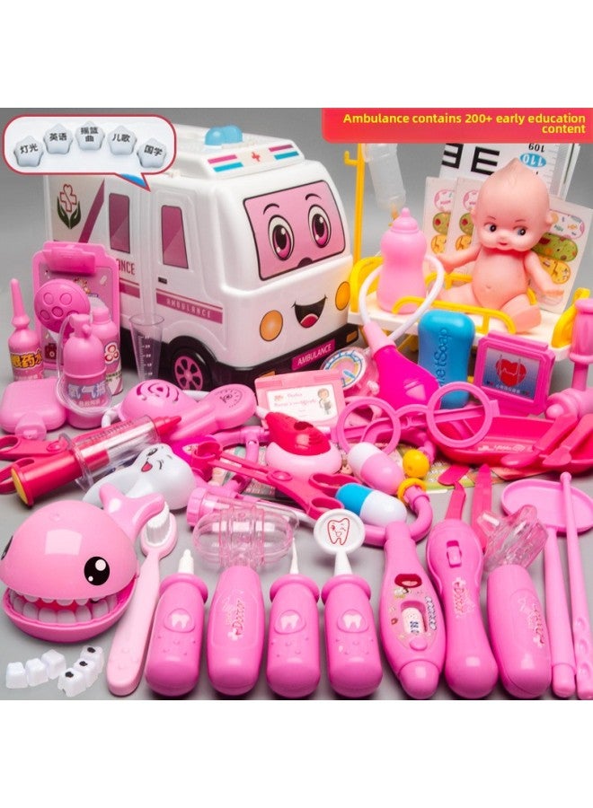 مجموعة ألعاب الطبيب للأطفال، لعبة لعب الأدوار، سيارة إسعاف، سماعة الطبيب، أدوات طبيب الأسنان، مجموعة طبية - اللون: 【أزرق】 مجموعة سيارة إسعاف مكونة من 54 قطعة مع بدلة طبيب للسرير - Image 2