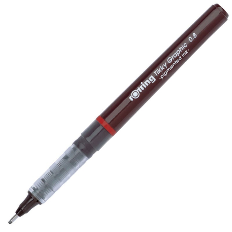 Rotring Tikky Fine Liner Fiber Tip Graphic Pen, 0.8 mm, Black Ink (1904758) - Image 2