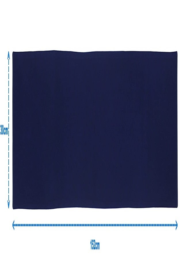 Airwill Cotton Plain I Blue Designed Solid Pattern Table Runner Length 152cm (Blue, Pack of 1) - Image 2