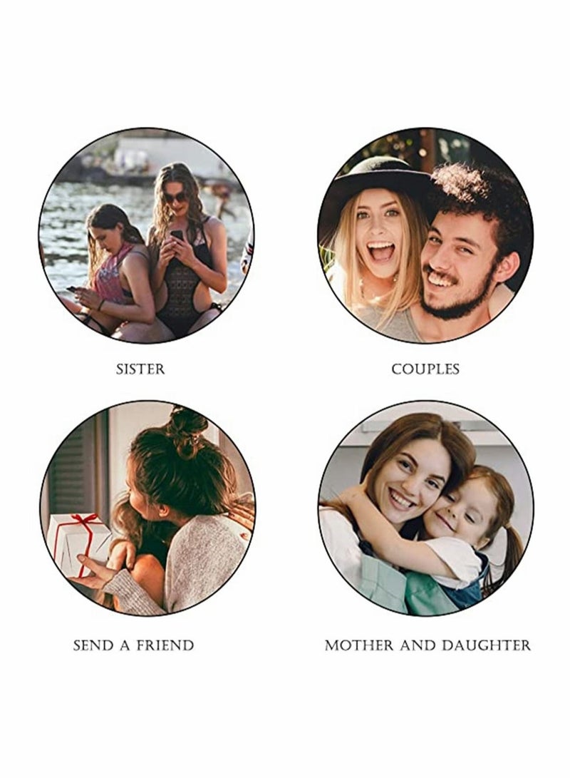 Captaintech Magnetic Couple Bracelets, King and Queen Crown Couple Bracelets for Men and Women, Beads Couple Bracelet, Couples Gifts for Boyfriend Girlfriend and Best Friend, 2 Pcs, Pink and Black - Image 4