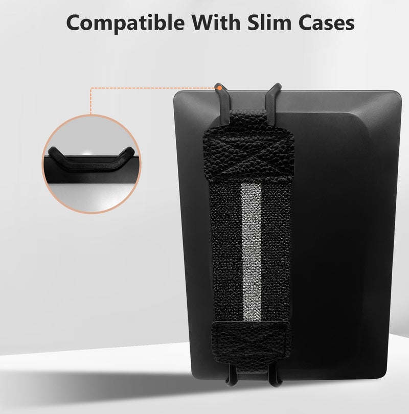 Security Comfortable Hand-Strap for 6-8" Kindle eReaders Fire Tablet, Kindle/Kobo/Voyaga/Lenovo/Sony E-Book Tablet, High-Elasticity Versatile Hand Strap Lightweight Finger Grip Holder  Black and silver - Image 4