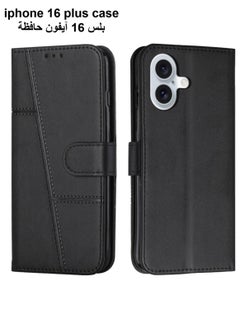 Best Choice Products For iPhone 16 Plus Case,Premium Leather Wallet Case with Card Holder Kickstand Magnetic Closure Flip Folio Case Cover for iPhone 16 Plus,Black  - Image 1