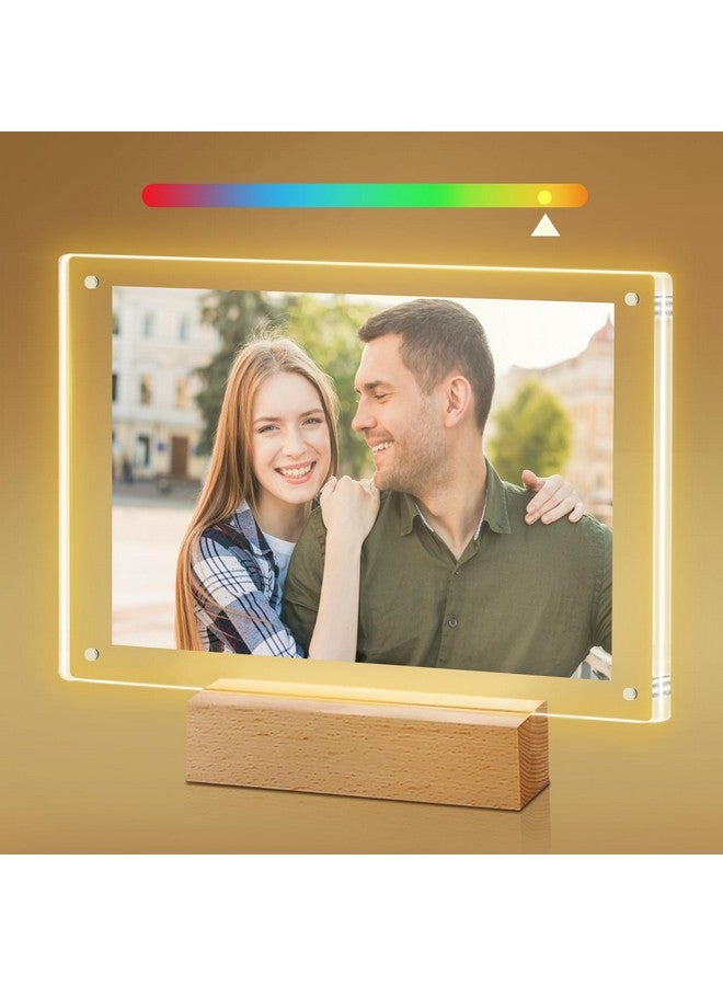 laapee Light up Picture Frame 5x7, Color-Changing Led Picture Frame, Love Photo Frames for Couple, Cute Picture Lamp Decor for Family - Image 1