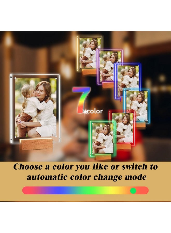 laapee Light up Picture Frame 5x7, Color-Changing Led Picture Frame, Love Photo Frames for Couple, Cute Picture Lamp Decor for Family - Image 2