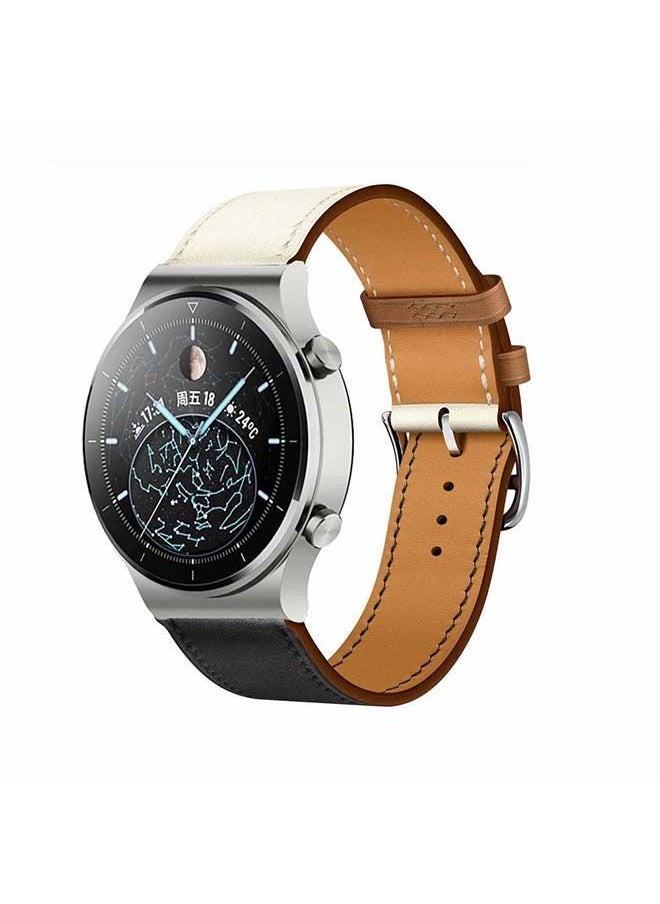 NIBEMINENT - Replacement Band For Huawei Watch GT2 Pro Noir/Blanc/Gold Swift - White Black - Image 1