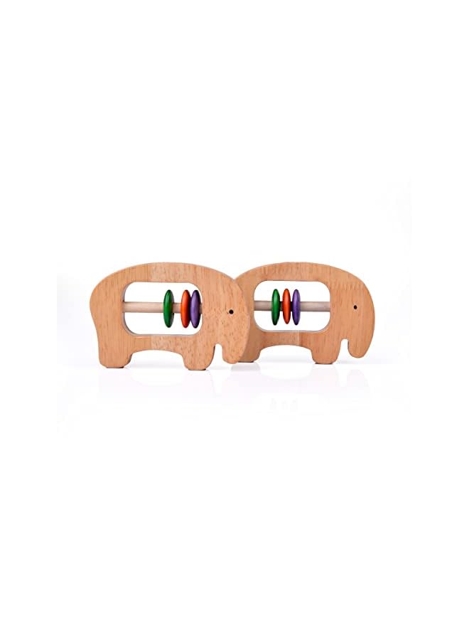 vesus wooden baby Elephant teether and rattle | Organic Toys - Image 2