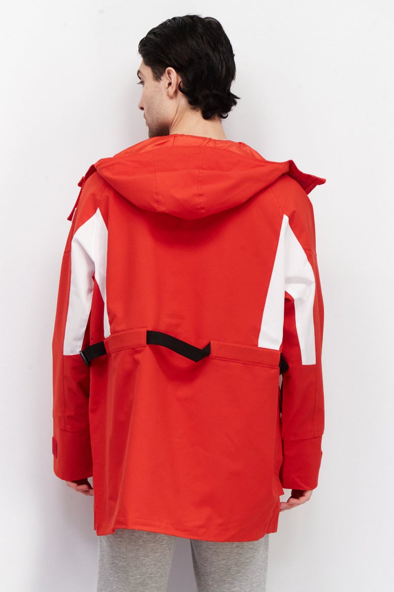 FILA جاكيت رياضي للرجال بأكمام طويلة مناسب للخارج، مجموعة حمراء - Image 4