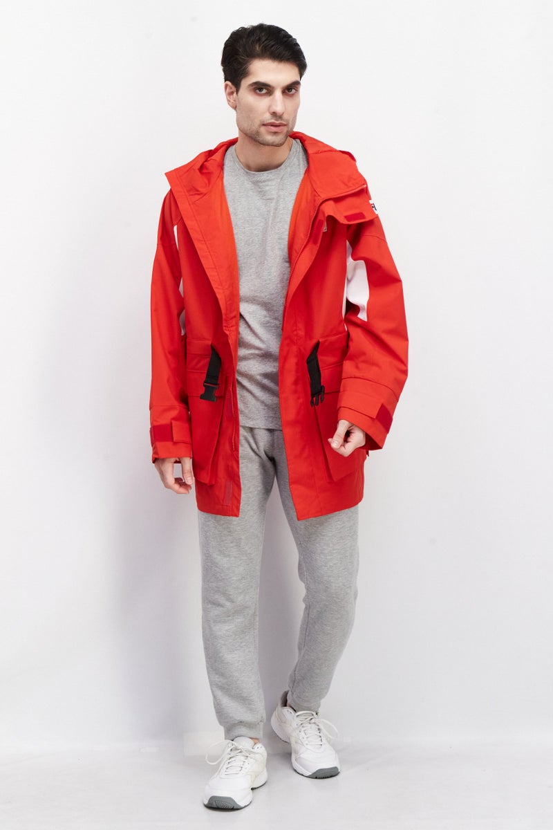 FILA جاكيت رياضي للرجال بأكمام طويلة مناسب للخارج، مجموعة حمراء - Image 3