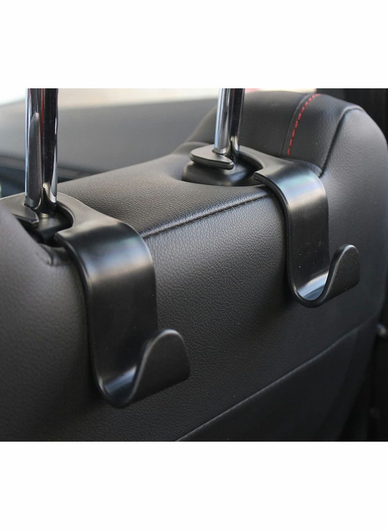 SYOSI Car Seat Headrest Hooks,Universal Car Back Seat Organizer Hanger Storage Hook Black for Handbag, Purse, Grocery Bags 4-Pack - Image 4